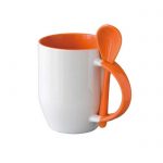 Šalica sa žlicom, narančasta