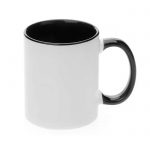 crna šalica za sublimaciju, crna unutrašnjost i crna ručka