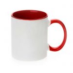 Šalica za sublimaciju, 11OZ, crvena, ručka i unutrašnjost u boji