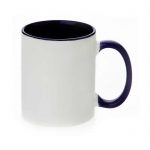 Plava šalica za sublimaciju, obojana ručka i unutrašnjost u boji