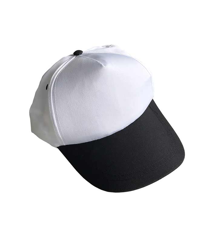 Kapa za sublimaciju, boja kape - bijela s crnim šiltom