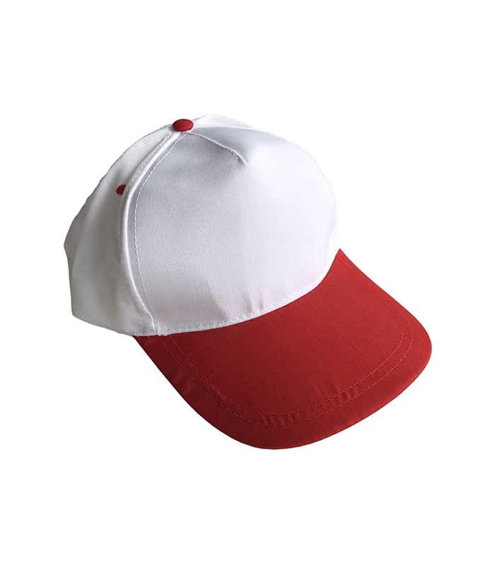 Kapa za sublimaciju, boja kape - bijela s crvenim šiltom