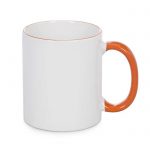 šalica-za-sublimaciju, obojana-ručka-i-rub, narancasta