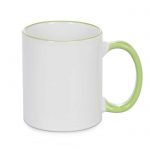 šalica-za-sublimaciju, obojana-ručka-i-rub, svijetlo-zelena