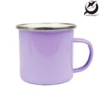 Metalni lončić, Enamel mug, 12 oz, srebrni rub, Violet