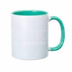 Šalica za sublimaciju, 11OZ, mint zelena, ručka i unutrašnjost u boji