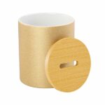 Glitter Kasica za sublimaciju, 11oz, drveni poklopac, Zlatna - Slika 2