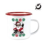 Metalni lončić, Enamel mug, 12 oz, crveni rub - Slika 2